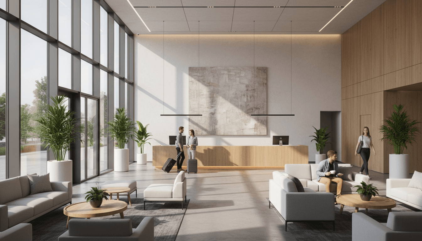 Hotel hospitality space with contemporary design